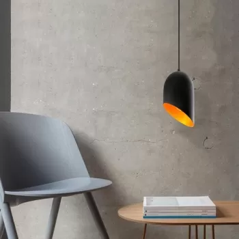 Lustra, Kesik - 6161, Opviq, 12 x 121 cm, 1 x E27, 40W, negru/auriu imagine