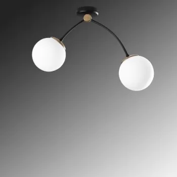 Lustra, Kromozom - 1001, Tatum, 51 x 15 x 41 cm, 2 x E27, 40W, alb/negru imagine