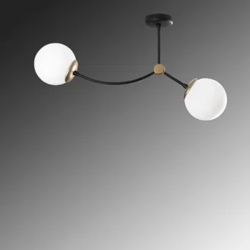 Lustra, Kromozom - 1011, Tatum, 72 x 15 x 36 cm, 2 x E27, 40W, alb/negru imagine