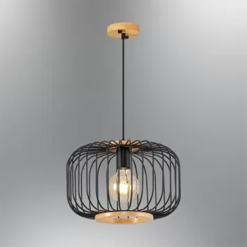 Lustra, L1275 - Black, Lightric, 34 x 120 cm, 1 x E27, 40W, negru imagine