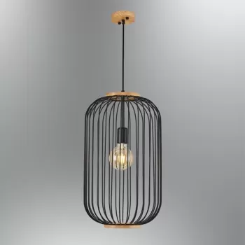 Lustra, L1277 - Black, Lightric, 30 x 120 cm, 1 x E27, 40W, negru imagine