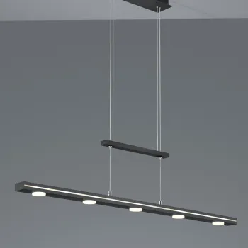 Lustra Lacal, TRIO, 100x8x160 cm, 4W, 7x SMD, metal, negru mat imagine