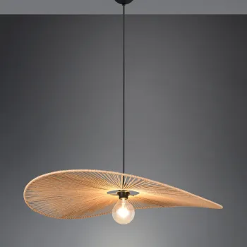 Lustra Laurine, RL, 78x150 cm, 40W, 1x E27, fire de hartie, negru mat/maro imagine