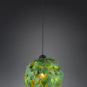 Lustra Leavy, RL, 38x150 cm, 28W, 1x E27, metal, verde imagine