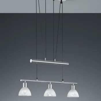 Lustra Levisto, TRIO, 60.5x11x160 cm, 4.9W, 3x E14, metal, nichel mat/alb imagine