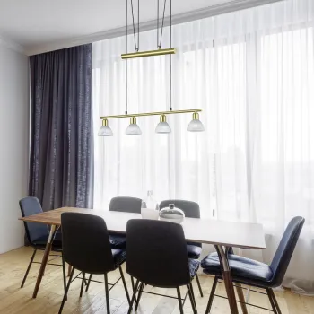 Lustra Levisto, TRIO, 80x11x160 cm, 4.9W, 4x E14, metal, bronz mat/alb imagine