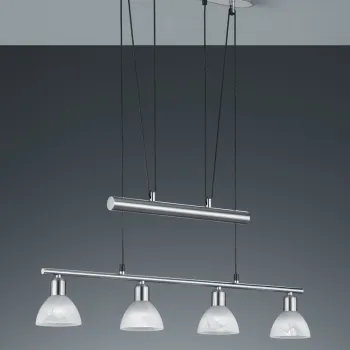 Lustra Levisto, TRIO, 80x11x160 cm, 4.9W, 4x E14, metal, nichel mat/alb imagine