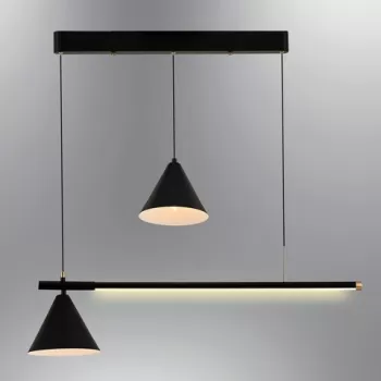 Lustra, Lightric, 414LRC1238, Metal, Negru imagine