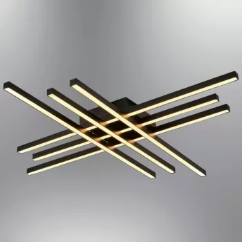 Lustra, Lightric, 414LRC1250, Metal, Negru imagine