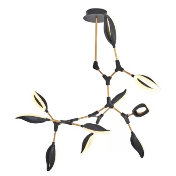 Lustra, Lightric, 414LRC1338, Metal, Negru imagine