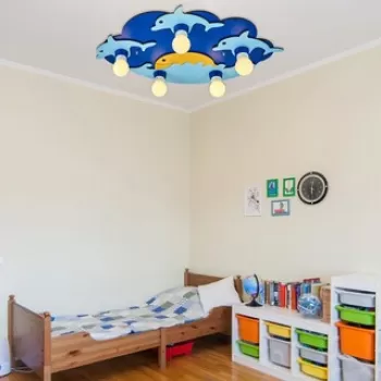 Lustra, Lightric, 414LRC1546, Albastru imagine