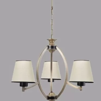 Lustra, Luin, 534LUN3301, Metal, Bej / Negru / Auriu imagine