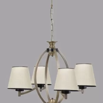 Lustra, Luin, 534LUN3302, Metal, Bej / Negru / Auriu imagine