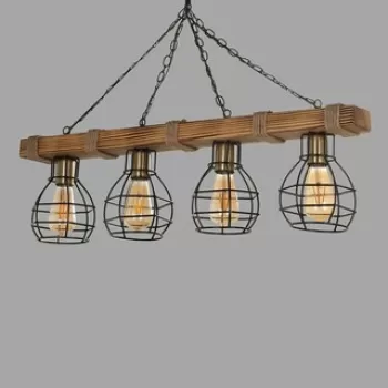 Lustra, Luin, 534LUN3335, Lemn, Vintage imagine