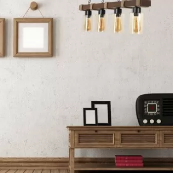 Lustra, Luin, 534LUN3371, Lemn, Galben imagine