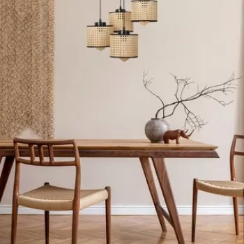 Lustra, Luin, 534LUN3390, Lemn, Vintage imagine