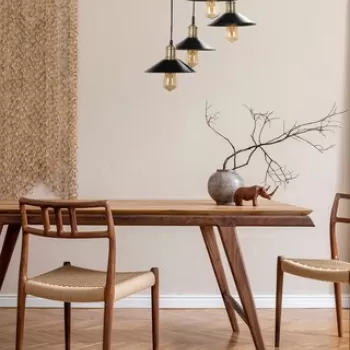 Lustra, Luin, 534LUN3411, Lemn, Maro / Negru imagine