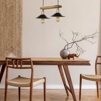 Lustra, Luin, 534LUN3412, Lemn, Maro / Negru imagine