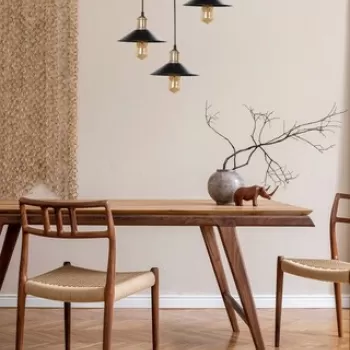 Lustra, Luin, 534LUN3414, Lemn, Maro / Negru imagine