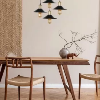 Lustra, Luin, 534LUN3416, Lemn, Maro / Negru imagine