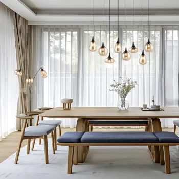 Lustra Lumina, TRIO, 115x20x150 cm, 40W, 8x E14, metal, negru mat imagine