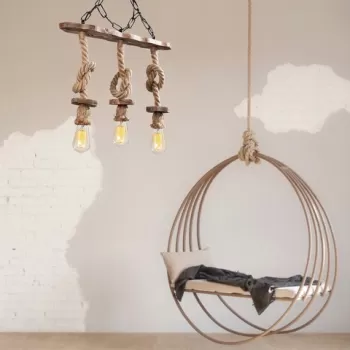 Lustra, Lustro, 521SHN3122, Lemn, Negru/Lemn imagine