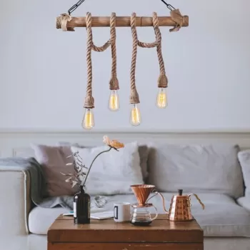 Lustra, Lustro, 521SHN3123, Lemn, Negru/Lemn imagine