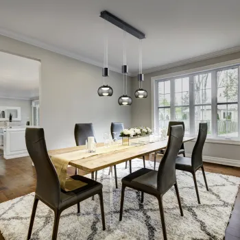 Lustra Madison, TRIO, 87x16x150 cm, 8W, 3x SMD, aluminiu, negru mat imagine