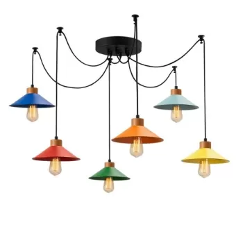 Lustra, Manavgat - N-565, Alby, 144 x 100 cm, 6 x E27, 40W, multicolor imagine