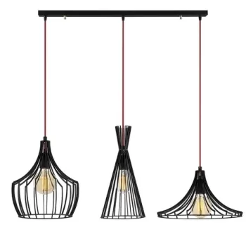 Lustra Mezopotamya N-1287, Noor, 110 x 122 cm, 3 x E27, 100W, negru imagine