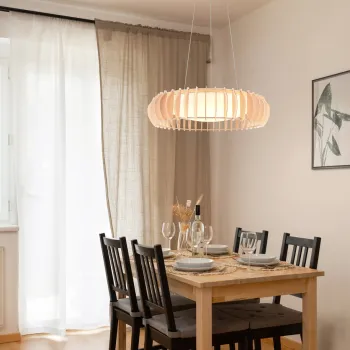 Lustra Monte, RL, 60x150 cm, 40W, 1x SMD, plastic, alb/natur imagine