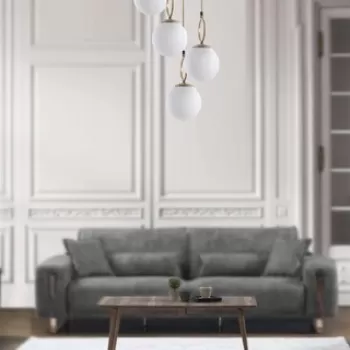 Lustra, Morino, Stala, 30 x 70 cm, 4 x E27, 60W, alb imagine