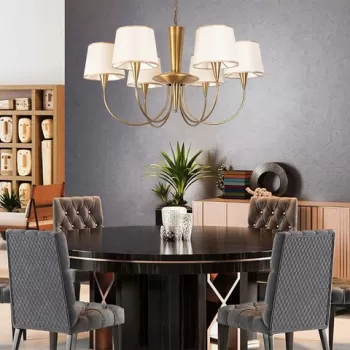 Lustra, Opviq, 892OPV1401, Metal, Maro antichizat imagine