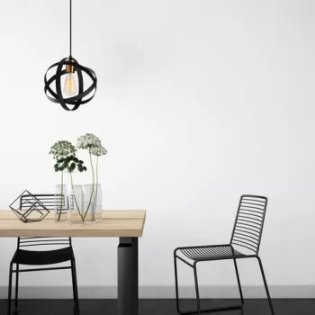 Lustra, Opviq, 892OPV1535, Metal, Negru/Maro antic imagine