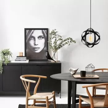 Lustra, Opviq, 892OPV1539, Metal, Negru/Nichel imagine