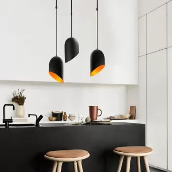 Lustra, Opviq, 892OPV1550, Metal, Negru/Auriu imagine