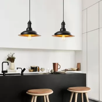 Lustra, Opviq, 892OPV1587, Fier, Negru/Auriu imagine