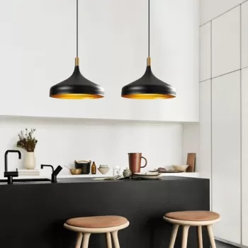 Lustra, Opviq, 892OPV1588, Metal, Negru/Auriu imagine