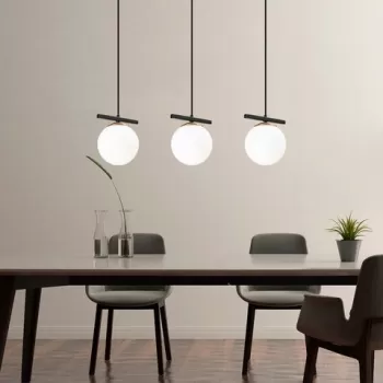 Lustra, Opviq, 892OPV1617, Metal, Alb/Negru imagine