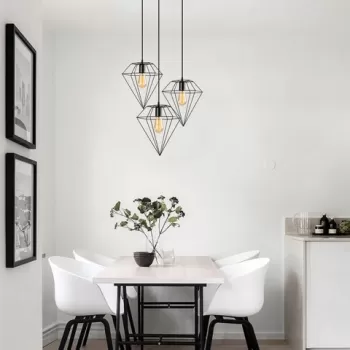 Lustra, Opviq, 892OPV1626, Metal, Negru imagine