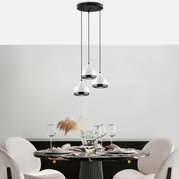 Lustra, Opviq, 892OPV1951, Metal, Alb imagine