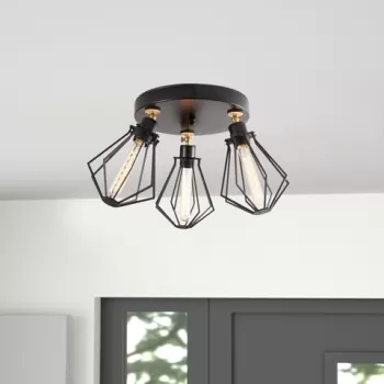 Lustra, Oylat - N-1041, Alby, 56 x 31 cm, 3 x E27, 40W, negru imagine