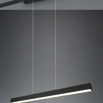 Lustra Paros, TRIO, 90x5x180 cm, 29W, 1x SMD, metal, negru mat imagine