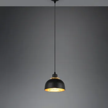 Lustra Punch, RL, 18x150 cm, 40W, 1x E27, metal, negru mat imagine