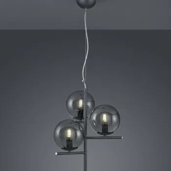 Lustra Pure, TRIO, 40x150 cm, 28W, 3x E14, metal, antracit imagine