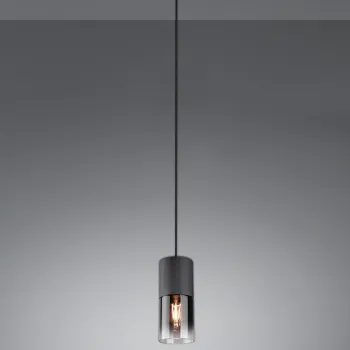 Lustra Robin, TRIO, 10x150 cm, 28W, 1x E27, metal, negru mat imagine