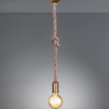 Lustra Rope, TRIO, 12x150 cm, 60W, 1x E27, metal, bronz antic imagine