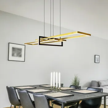 Lustra Salinas, TRIO, 110x40x150 cm, 34W, 1x SMD, metal, bronz mat/negru imagine