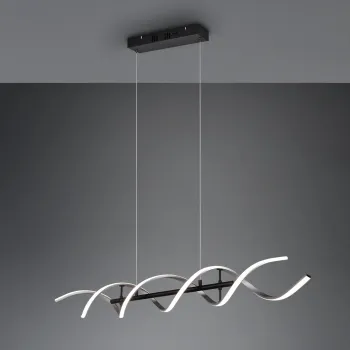 Lustra Sequence, TRIO, 104.5x150 cm, 45W, 1x SMD, aluminiu, negru/argintiu lucios imagine