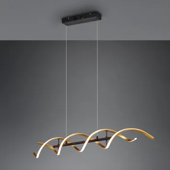 Lustra Sequence, TRIO, 104.5x150 cm, 45W, 1x SMD, aluminiu, negru/auriu imagine